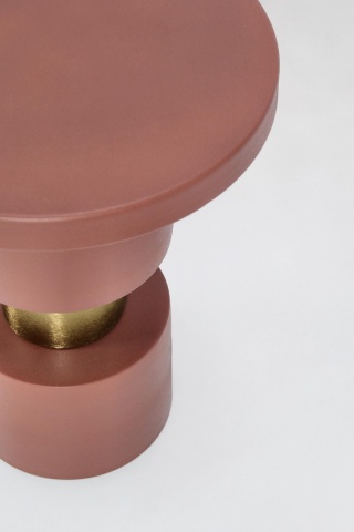 Masuta de cafea rotunda Mitul, otel mat roz, diametru 35 cm, inaltime 45 cm - Img 2