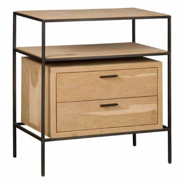 Noptiera Pineto furnir de stejar cu metal 80 cm