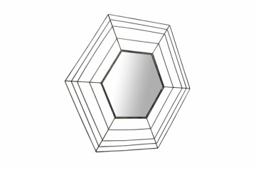 Oglinda hexagonala cu rama din metal aurie Romeo, 1.5cm (L / D) x 69cm (W) x 79.5cm (H) - Img 2