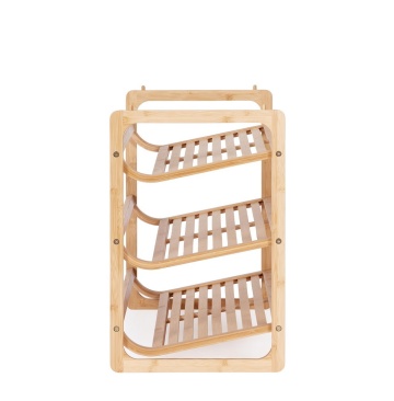 Pantofar Cayden, cu 3 polițe, din bambus natural, finisaj lăcuit, 71.5x33x51 cm - Img 4
