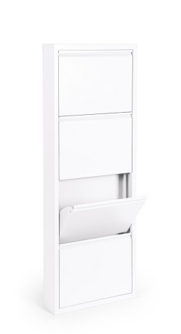 Pantofar metalic Eyvin, 4 uși rabatabile, alb, 50x15x139,3 cm - Img 2