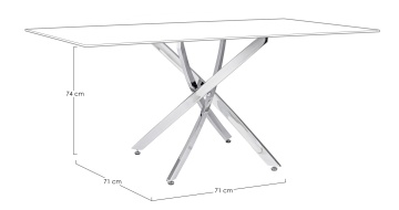 Picioare cromate din oțel masă dining Modern, 160x90 cm - Img 2