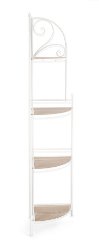 Raft de colț Guenda, pliabil, metal și MDF, alb, 48x35x165,5 cm - Img 5