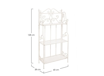 Raft Emily cu 3 polițe, pliabil, din metal vopsit electrostatic, 60 x 28 x 127 cm - Img 2