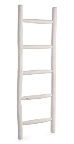 Scară decorativă Sahel, din crengi de tec, finisaj alb antichizat, 150 cm