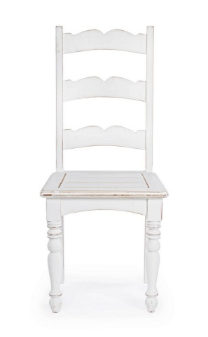 Scaun Colette din lemn masiv de mango albe 45x45x102 cm - Img 3
