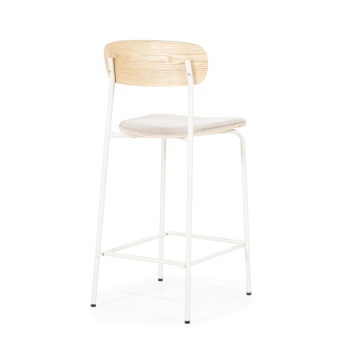 Scaun de bar Skoladin lemn de frasin bej 95 cm - Img 7