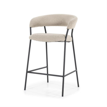 Scaun de bar tapitat Luka taupe