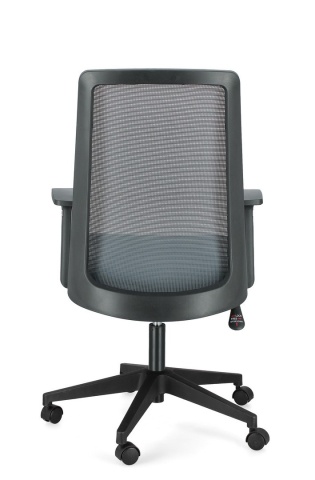 Scaun de birou cu brațe, plasă, reglabil pe înălțime, gri închis, 62x61.5x101-111 cm - Img 5