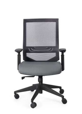 Scaun de birou Marcus, reglabil, cu suport lombar, plasă, gri - Img 3