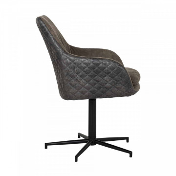 Scaun piele artificiala Lucy negru/maro - Img 2