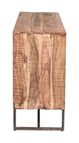 Servanta cu 2 uși și 3 sertare, din lemn de salcâm și oțel, 145 x 40 x 77 cm - Img 4