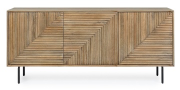 Servanta Darsey, cu 3 uși, din lemn de mango și oțel, 184x45x83.4 cm - Img 3