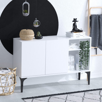 Servanta din pal melaminat Galaxy alba 120x80x40 xm - Img 2