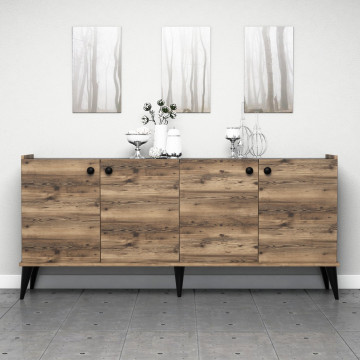 Servanta din pal melaminat Lidia nuc 182x82,5x41 cm - Img 5