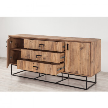 Servanta din pal melaminat Quantum Verda pin 180x80x40 cm - Img 2