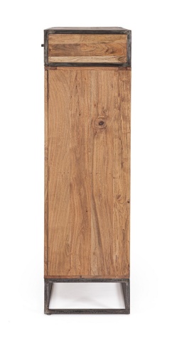 Servanta Janak, cu 2 uși și 2 sertare, din lemn de salcâm și oțel, 145x40x134 cm - Img 5
