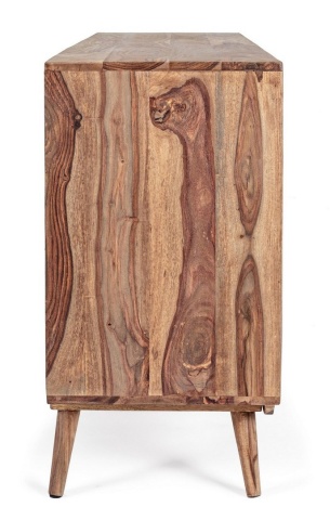 Servanta Kant, cu 2 uși și 3 sertare, din lemn de sheesham, finisaj natural, 145x40x77 cm - Img 5