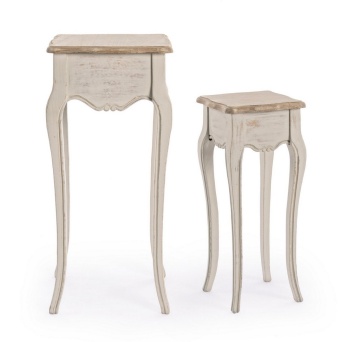 Set 2 Măsuțe de cafea Clarisse, din lemn paulownia și MDF, finisaj mat