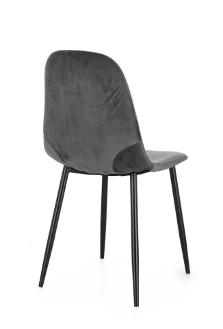 Set 4 scaune Irelia, din catifea, Gri închis, 52,5x42,5x90 cm - Img 2