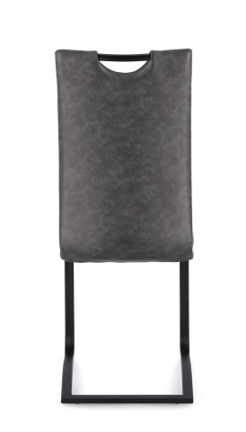 Set 4 scaune Kenneth, din piele ecologică și oțel vopsit electrostatic, Gri antracit, 42x56x102 cm - Img 4
