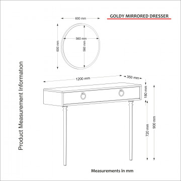 Set consola din pal melaminat Goldy nuc 120 cm si oglinda 90 cm - Img 3