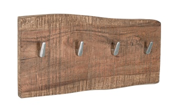 Set de 2 Cuiere Elmer, 4 agățătoare, din lemn de salcâm, 45x2.5x20 cm