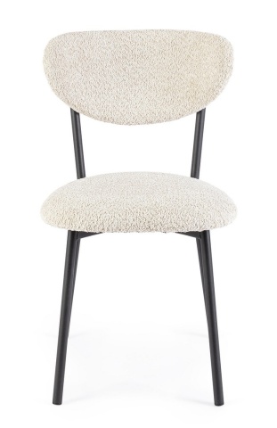 Set de 2 scaune Ludmilla, tapițerie bouclé, crem, 47x50x77.5 cm - Img 4