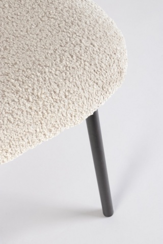 Set de 2 scaune Ludmilla, tapițerie bouclé, crem, 47x50x77.5 cm - Img 8