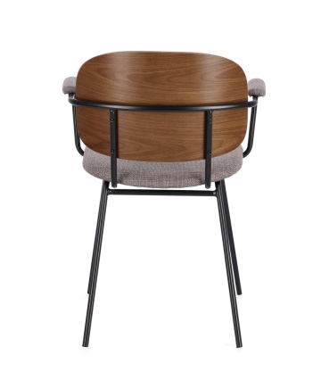 Set de 2 scaune vintage Sienna cu brațe, din țesătură, gri, 57x60x80 cm - Img 4