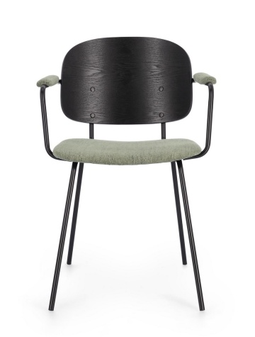 Set de 2 scaune vintage Sienna cu brațe, din țesătură, verde, 57x60x80 cm - Img 4