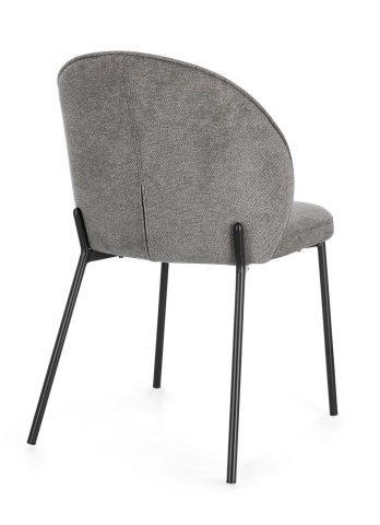 Set de 2 scaune Wendy tapitate negru/gri închis, 54x60x83 cm - Img 2