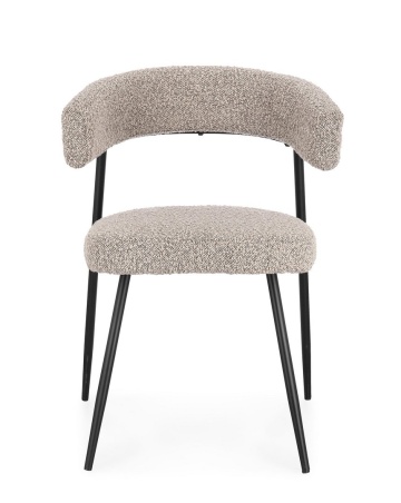 Set de 4 scaune Amaia, oțel și poliester, gri fumuriu, 59x53x80 cm - Img 3