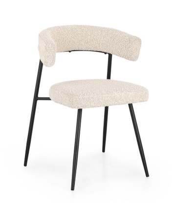 Set de 4 scaune Amaia, oțel și poliester, ivoire, 59x53x80 cm