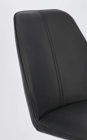 Set de 4 scaune din piele ecologică și picioare din oțel vopsit electrostatic, negru, 44x62x88 cm - Img 6