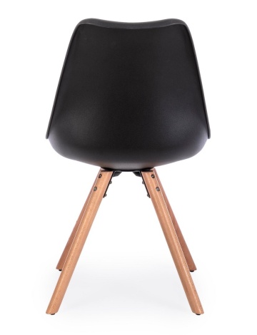 Set de 4 scaune New Trend, din plastic și lemn de fag, negru, 54x49x83.5 cm - Img 4