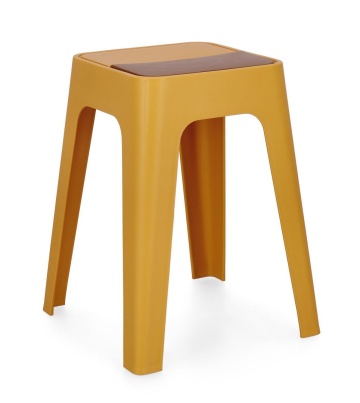 Set de 4 Taburet suprapunabil, muștar, 36.5x36.5x46.5 cm