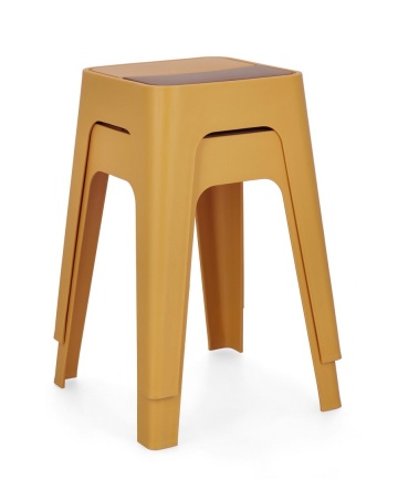 Set de 4 Taburet suprapunabil, muștar, 36.5x36.5x46.5 cm - Img 4