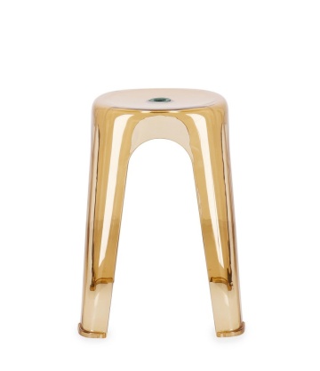 Set de 6 taburete Sonny, din plastic chihlimbar transparent, 34.5x34.5x46.5 cm - Img 2
