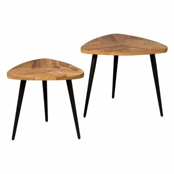 Set masute de cafea Viola din lemn de mango maro 50 si 60 cm