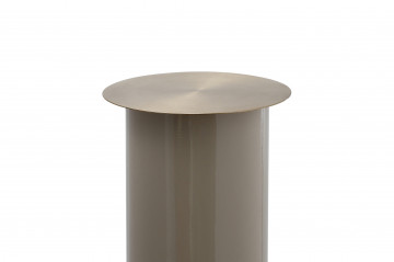 Suport lumanare din fier Art Deco, taupe / auriu - Img 3