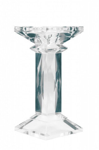 Suport lumanare din sticla de cristal Petunia I, transparent - Img 1