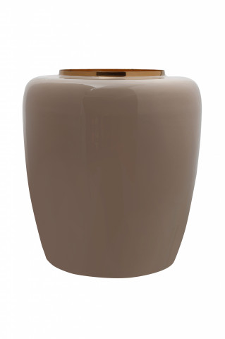 Vaza din fier Art Deco, taupe / auriu 34x34x36,5 cm
