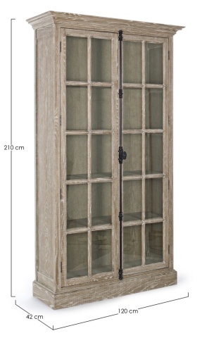 Vitrină Columbia cu 2 uși, din lemn de frasin, finisaj nitrocelulozic, 120x42x210 cm - Img 2