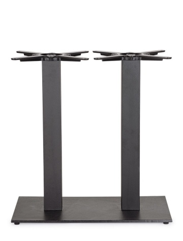 Bază dublă pentru masă Giunone, din fontă și oțel, reglabilă, finisaj negru, înălțime 72 cm, bază 40x70 cm - Img 2
