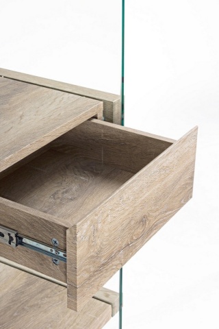 Bibliotecă Kenya 4 rafturi 2 uși MDF cu sticlă 180 cm - Img 7