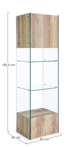 Bibliotecă Melania cu sticlă securizata 182,5 cm - Img 2
