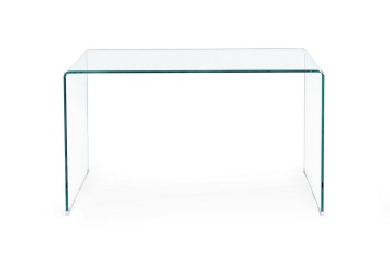 Birou Iride din sticlă transparentă, 126x70x74 cm - Img 3