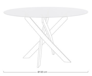 Blat din sticlă masă dining George, Ø120 cm - Img 2