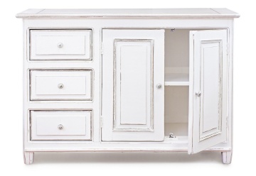 Bufet Colette, cu 2 uși și 3 sertare, din lemn masiv de mango, finisaj vopsit, 120 x 45 x 85 cm - Img 4
